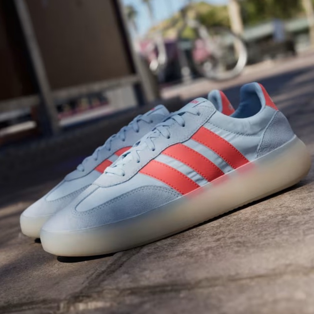 Adidas Men's Light Blue and Red Sneakers - Picture 2 of 4